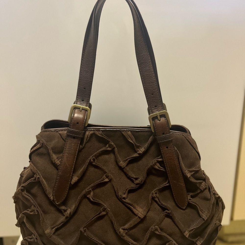 VINTAGE COLE HAAN BROWN SUEDE HANDBAG